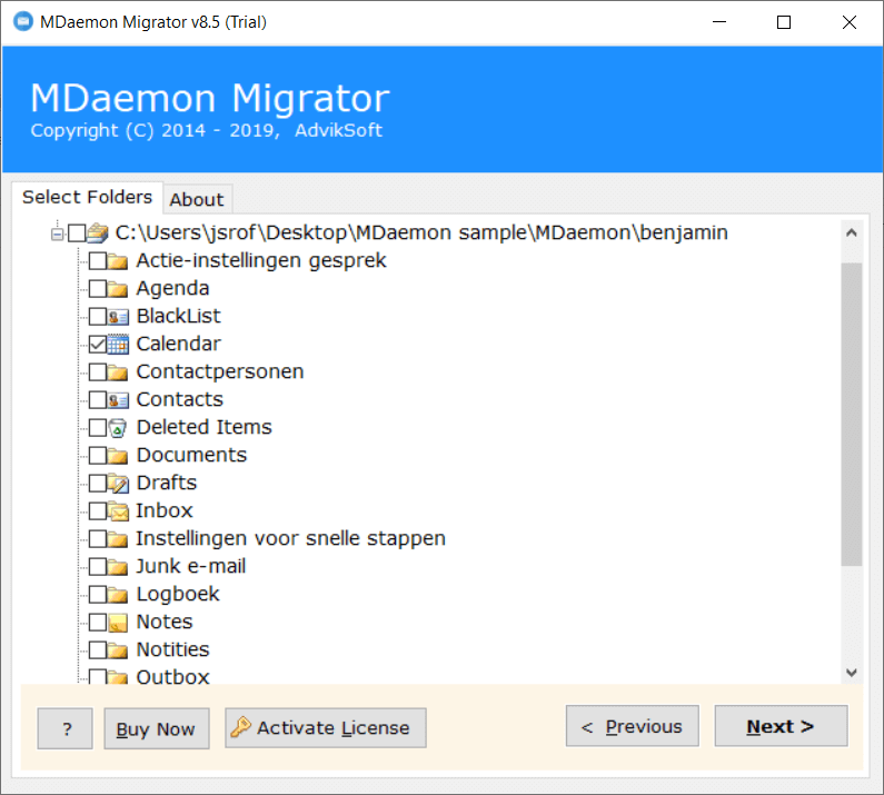 export mdaemon calendar to ics