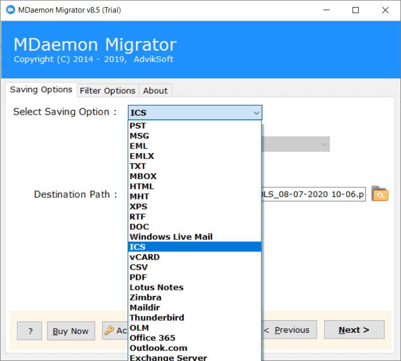 mdaemon calendar to ics